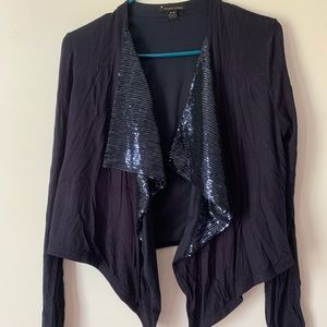 Navy Blue Cardigan with Sequins